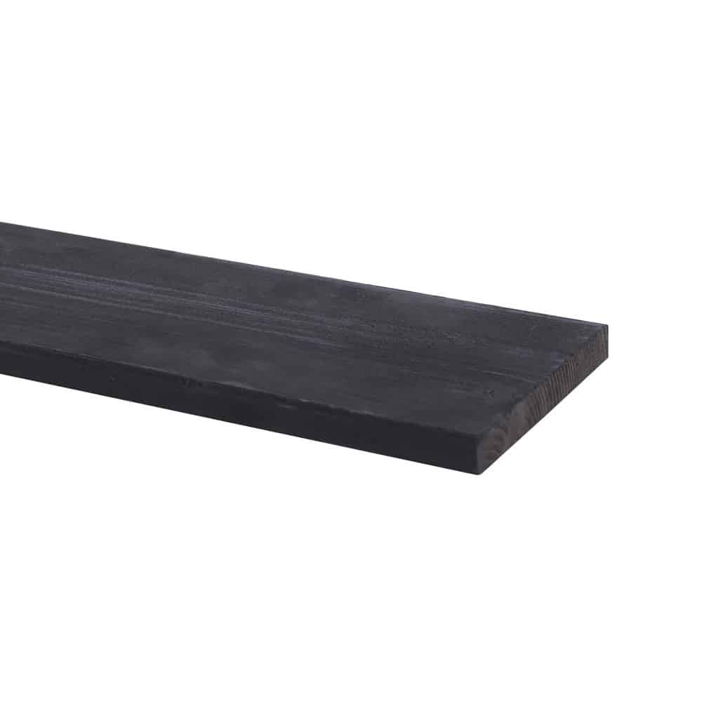 30028Z Grenen plank zwart 4000 x 40 x 16mm