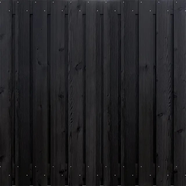 Zwart grenen hout scherm 23 planks 180 x 60 cm - recht