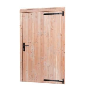 Douglas enkele deur extra hoog en breed met zwart beslag, linksdraaiend, 110 x 214 cm, onbehandeld.