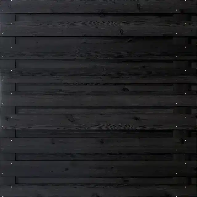 Zwart grenen houten scherm 19 planks 180 x 180 cm – Horizontaal