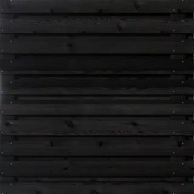 Zwart grenen houten scherm 21 planks 180 x 180 cm – Horizontaal