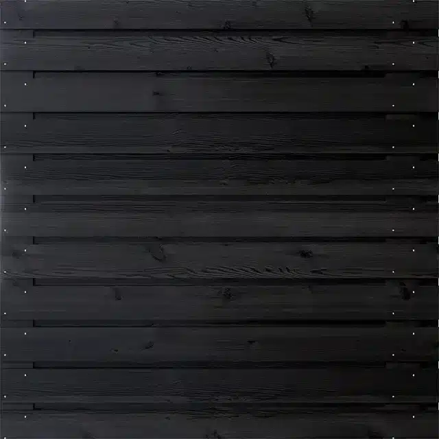 Zwart grenen houten scherm 23 planks 180 x 180 cm – Horizontaal